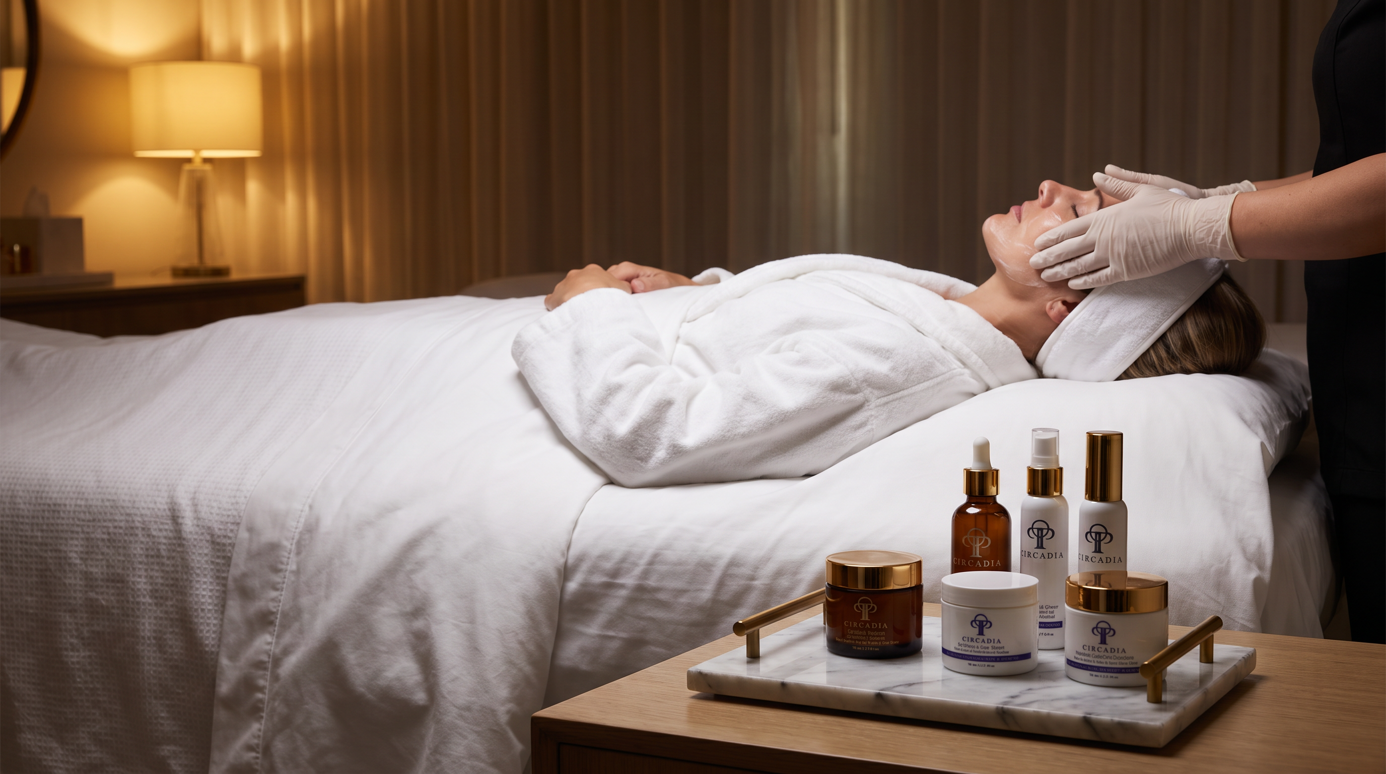 Relaxing facial treatment using Circadia skincare products at Salon 574 & Spa Warsaw Indiana spa